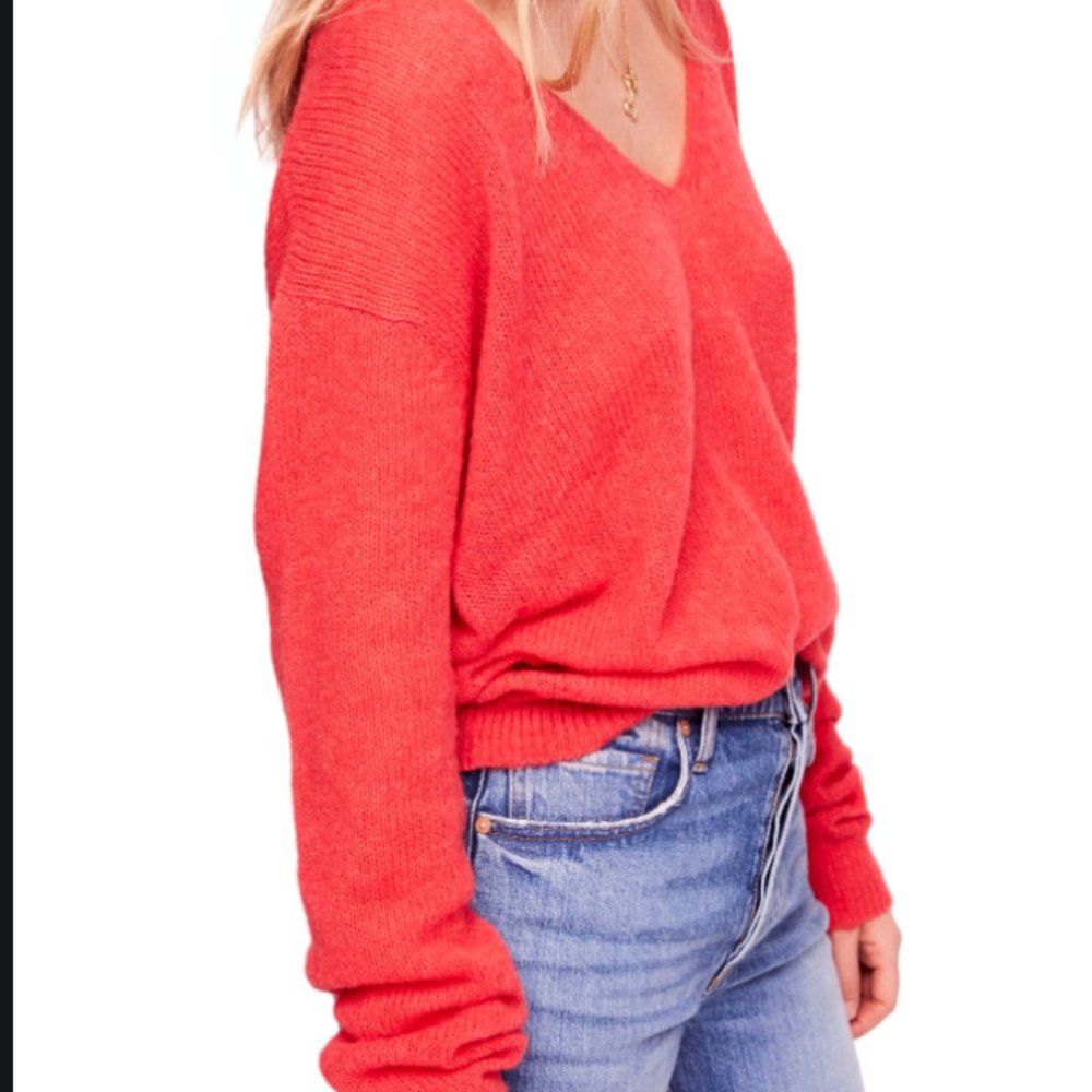 Free People Gossamer v-neck sweater in alpaca/wool